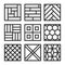 Floor Material Icons. Tile and Parquet Line Set. Vector