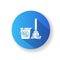 Floor mopping blue flat design long shadow glyph icon