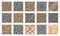 Floor stone pattern. Pavement tile of stone, bricks and concrete, road sidewalk and garden patio ground, outdoor paving