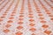 Floor table orange ceramic tiled flat