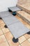 floor tile with pedestal support with integrated slope plot corrector plastic studs adjustable pads