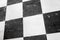 Floor tiling with classical black and white checker pattern