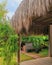 Flooring of dry palm leaves on the roof of a tropical dwelling