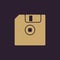 The floppy disk icon. Diskette symbol. Flat