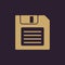 The floppy disk icon. Diskette symbol. Flat