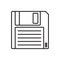 Floppy disk linear icon. HD diskette old data media