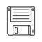 Floppy Disk Outline Flat Icon on White