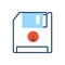 Floppy disk retro isolated icon