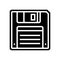 floppy disk saving loading data glyph icon vector illustration