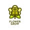 flora flower grow bloom nature logo concept design illustration