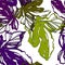 Flora leaves olive and purple color pattern
