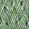 Floral abstract geomtric tiled pattern. Tropical palm leaves wih ornament