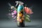 Floral air freshener. Aeir freshener spraying flowers. Generative AI.