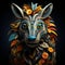 Floral Animal Sculpture: Mysterious Jungle In Graphic Illustration Style