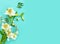 Floral arrangement holiday decor wedding minimalism summer on colored background