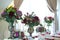 Floral arrangement wedding tent White canopy