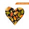 Floral Autumn Heart Graphic Design - for T-shirt, Fashion, Print