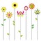 Floral background, blooming flowers - folk embroid