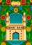 Floral background with Charminar showing Incredible India