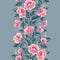 Floral background. Flower rose bouquet seamless decorative garland border. Flourish spring floral greeting card frame design