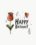 Floral birthday card for your design