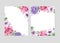 Floral blank template set. Flowers in watercolor style isolated on white background for web banners, polygraphy, wedding