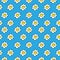 Floral blue seamless chamomile drawing. vector illustration. White daisies seamless pattern on a bright background.