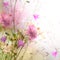 Floral border, beautiful blurred background