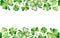 Floral border with shamrock. Holiday frame with watercolor clover on white