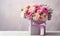 Floral bouquet of different flowers, bunch of flowers. pink roses, Chrysanthemum. Ai Generated