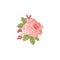 Floral bouquet isolated. Flower rose posy greeting card design element.