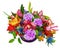 Floral bouquet of orchids, gladioluses and carnations isolated o