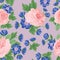 Floral bouquet seamless pattern. Flower posy background.