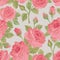 Floral bouquet seamless pattern. Flower posy background. Ornamental texture with flowers roses. Flourish tiled wallpaper