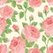 Floral bouquet seamless pattern. Flower rose background.