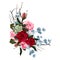 Floral branch. Flower red, burgundy rose, green leaves and succulents