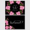 Floral bridesmaid greeting card with blooming pink rose