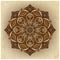 Floral brown round ornament