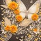 floral butterfly orange realistic background wallpaper