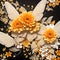 floral butterfly orange realistic background wallpaper