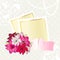 Floral card design with notepaper