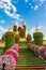 Floral castle in Dubai Miracle Garden Dubai UAE