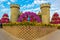 Floral castle in Dubai Miracle Garden Dubai UAE