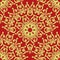 Floral chinese seamless pattern on red background