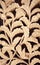 Floral clay carving sienna pattern ornament. Flower wall decoration