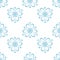 Floral colored seamless pattern. Blue and white background with fower elements for wallpapers