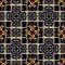 Floral colorful greek vector seamless pattern. Geometric checks ornamental background. Beautiful ornament. Greek key meanders,