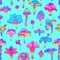 Floral colorful seamless pattern, retro 60s, 70s hippie background. Vintage psychedelic textile, wrapping, wallpaper