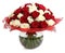 Floral compositions of red and white roses. A large bouquet of mixed colored roses. Design a bouquet of different color roses