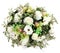 Floral compositions of white roses, white gerberas and orchids. Floristic composition, design a bouquet, floral arrangement.